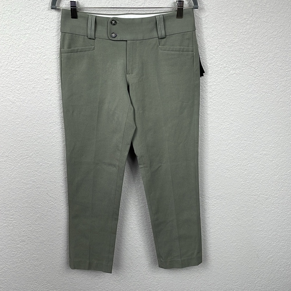 NWT Banana Republic The Sloan Fit Crop Trouser Pants Olive Gray Sz 4